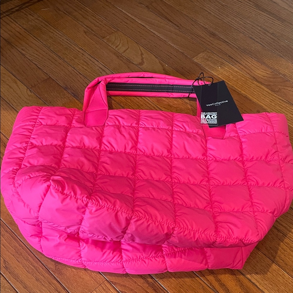 Vee collective Pink Quilted Tote Bag